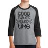 Youth Core Blend 3/4 Sleeve Raglan Tee Thumbnail