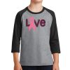 Youth Core Blend 3/4 Sleeve Raglan Tee Thumbnail